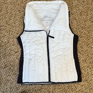 Calvin Klein Performance White and Black Quilted Vest